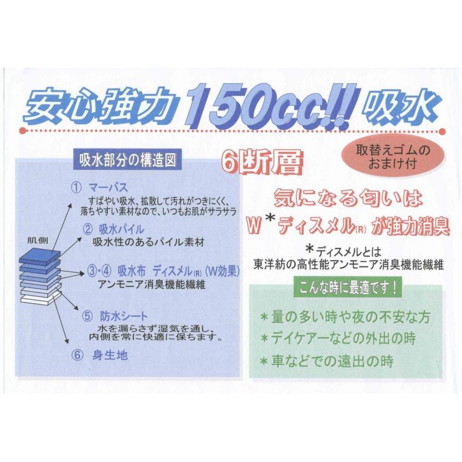 尿漏れパンツ　失禁パンツ 女性 吸水量１５０cc プリント柄【１枚】｜pa01267413｜05