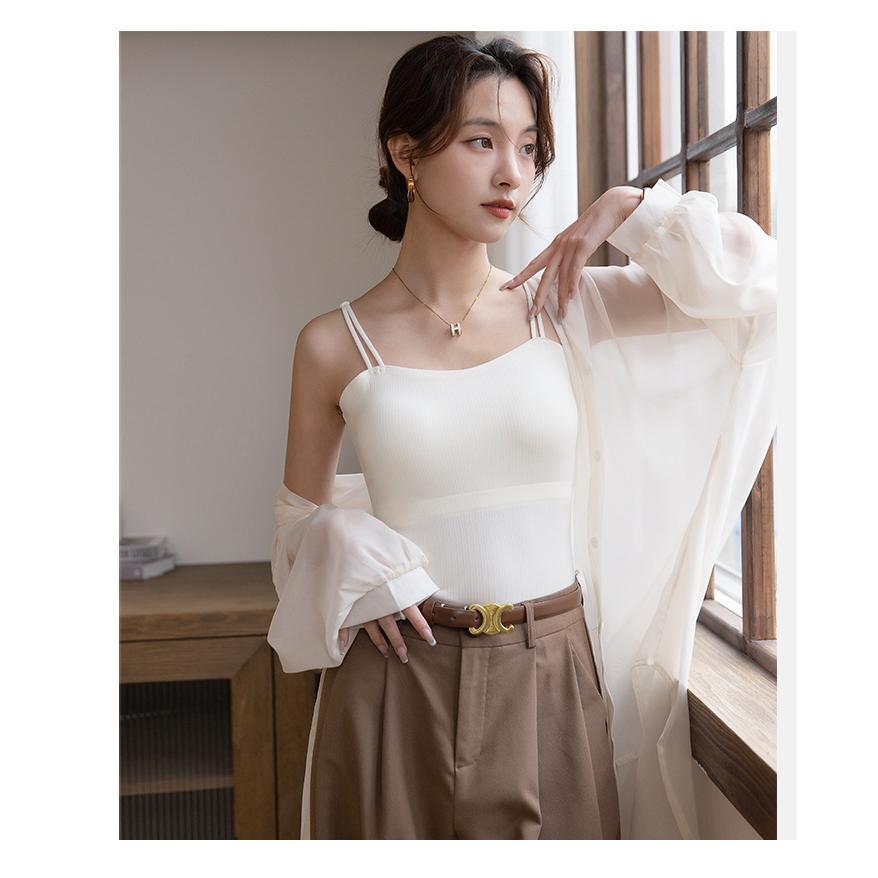 ＼2 点購入で 200 円オフ！／ブラトップ キャミソール タンクトップ カップ付き パット付き ブラキャミ インナー アンダー 通気性 蒸れない 着痩せ 柔らか素材 |  | 15