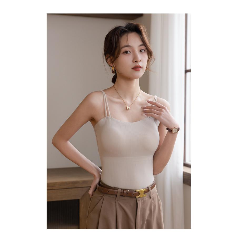 ＼2 点購入で 200 円オフ！／ブラトップ キャミソール タンクトップ カップ付き パット付き ブラキャミ インナー アンダー 通気性 蒸れない 着痩せ 柔らか素材 |  | 16