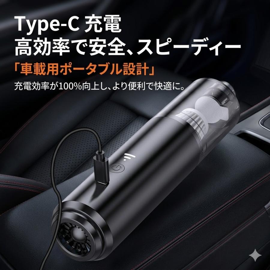 ハンディクリーナー 掃除機 コードレス 強力 吸引 45000Pa 車 車用