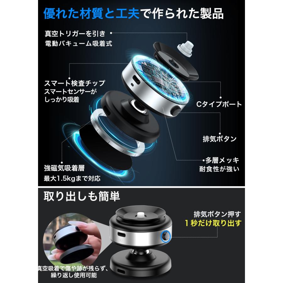 【ランキング1位】スマホホルダー 車載ホルダー 真空吸盤 ワイヤレス充電 MagSafe対応 真空吸着 車載スマホホルダー スマホスタンド |  | 05