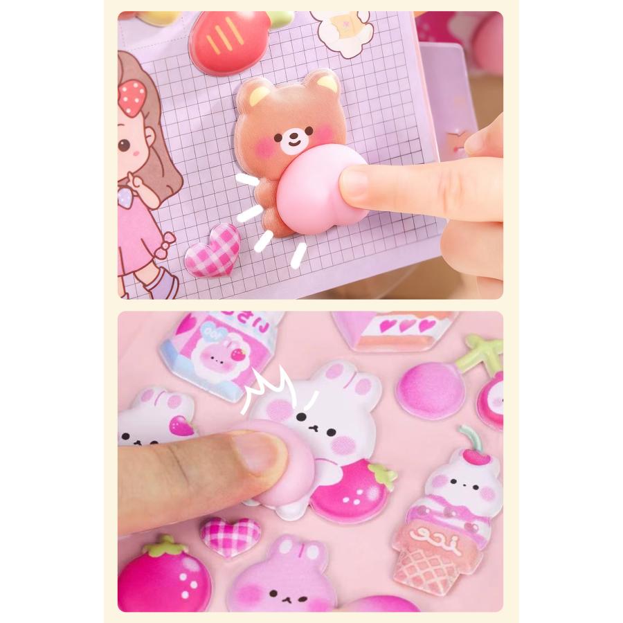 【即日発送｜高評価】おしりシール おしりぷにぷにシール 3D立体シール 手帳 シール手帳 うさぎ くま ボンボンシール ドロップシール ぷっくり シール 3D |  | 06