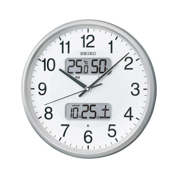 雑誌で紹介された セイコー 電波アナログ掛時計 KX383S カレンダー表示つき 温湿度 置き時計