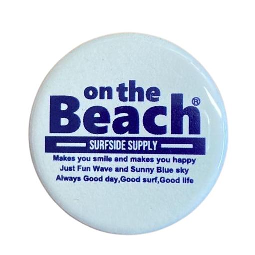 オンザビーチ 缶バッチ 57mm Lサイズ サーフィングッズ サーフグッズ