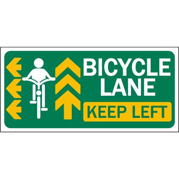 BIKE LINE 自転車専用レーン アメリカ道路標識看板　ロードサイン ◇ サインプレート ステッカー [ 左側通行,自転車レーンを走ろう