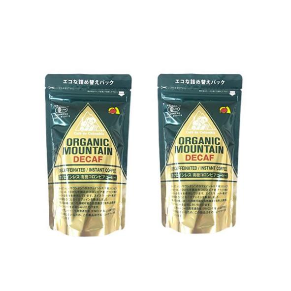 オーガニックマウンテン カフェインレス有機インスタントコーヒー80g詰替×２袋【コロンビア産アラビカ種100％・有機JAS認証】（Yahoo!・パシフィーナ）