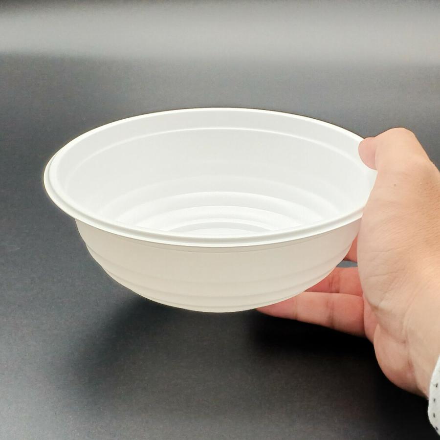 ケース：800枚 使い捨て どんぶり容器 BF-362 ホワイト 本体 - φ170×60mm シーピー化成 レンジ対応 業務用 テイクアウトの画像