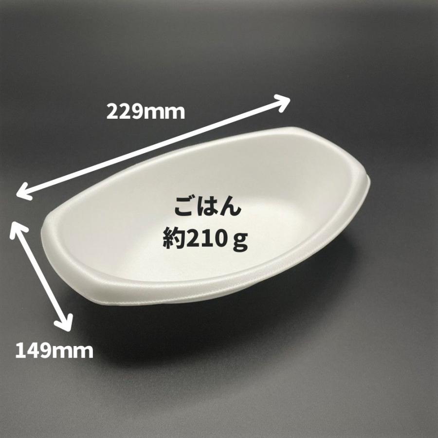 ケース：900枚 使い捨てカレー容器 B-255（V） 本体 - 229×149×51mm - ホワイト  エフピコ  パスタ 屋台_1