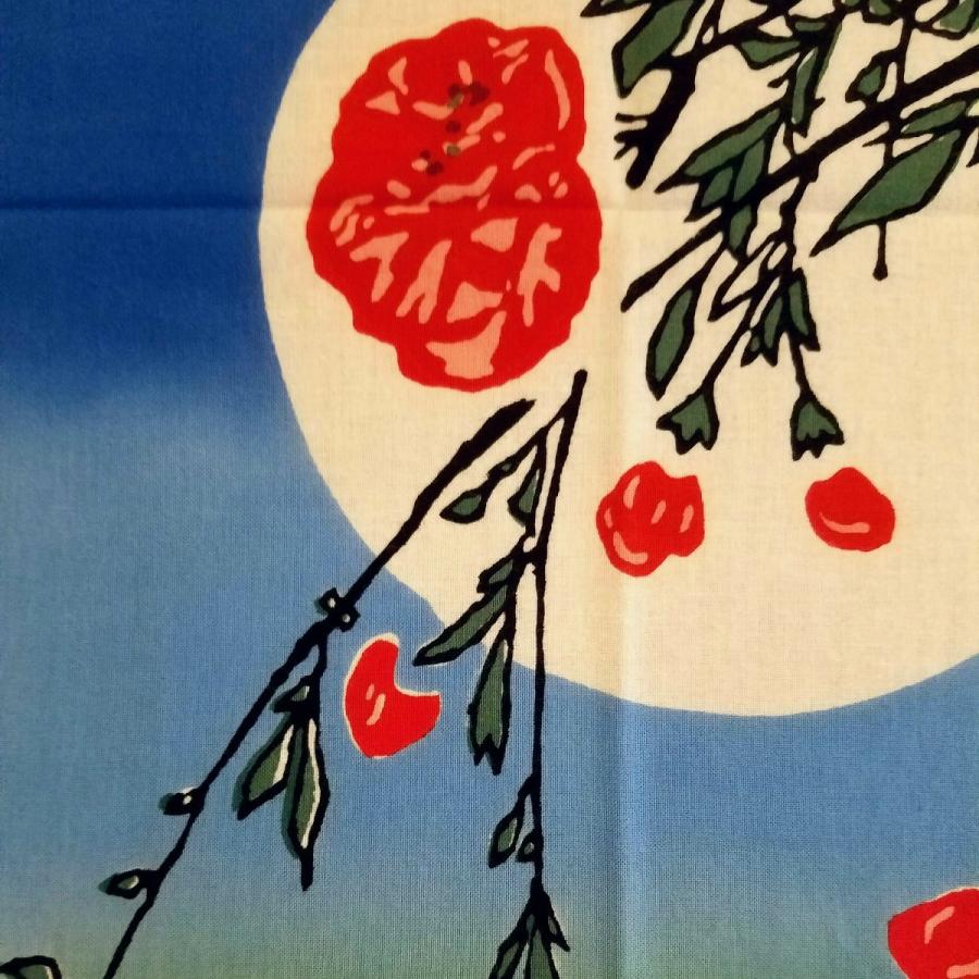 てぬぐい 月夜桃に燕 歌川広重 花鳥大短冊撰 四季 浮世絵 日本画 特岡