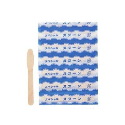 300本】木製・Lサイズ アイスクリームスプーン 袋入 12.5cm 神堂