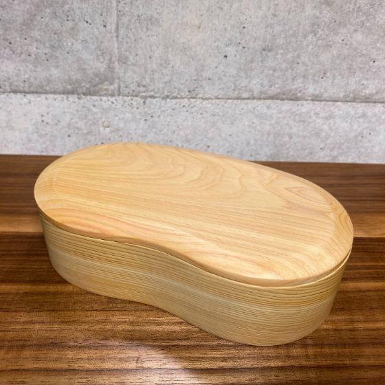 1個 檜くり抜き弁当箱 ビーンズ型 置き蓋 高級 国産 木製 おしゃれ かわいい 曲げわっぱ風 お弁当箱 1個入 パッケージ マルシェ 通販 Yahoo ショッピング