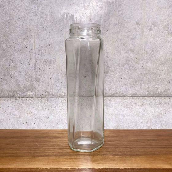 【60個】味彩200 六斜角ST 瓶（本体） 協同硝子 ガラス ミニボトル 洋菓子 ドレッシング おしゃれ 小物 保存 食品 容器 小瓶　60個入　 | ブランド登録なし