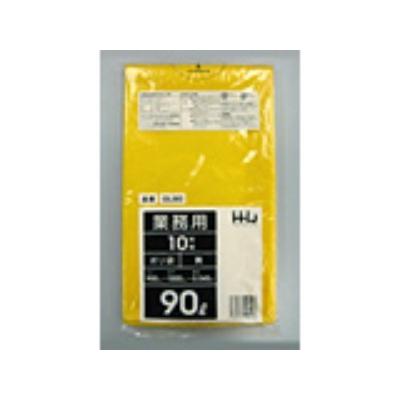 【HHJ・いろいろ3箱以上価格】300枚・90L ポリ袋 GL90 （黄） LLDPE 0.045mm厚 サイズ 業務用 ゴミ袋　10枚×30冊入【代引き不可】 | ブランド登録なし