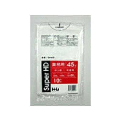 【800枚】45L ポリ袋 GH43 （半透明） HDPE 0.020mm厚 サイズ HHJ 業務用 ビニール袋 ゴミ袋　10枚×80冊入（１ケース 送料無料）｜package-marche
