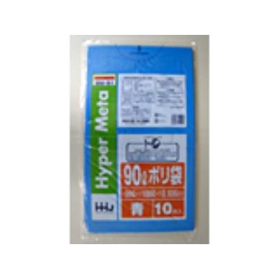 【400枚】90L ポリ袋 BM91 （青） LLDPE 0.035mm厚 サイズ HHJ 業務用 ビニール袋 ゴミ袋　10枚×40冊入（１ケース 送料無料） | ブランド登録なし