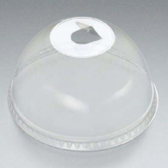 【代引き 不可】 2000個・ドーム蓋 96&phi; クリアカップ共通リッド (ストロー穴付)  業務用 タピオカ かき氷 透明 プラコップ (フタのみ) 送料無料 (1031634)