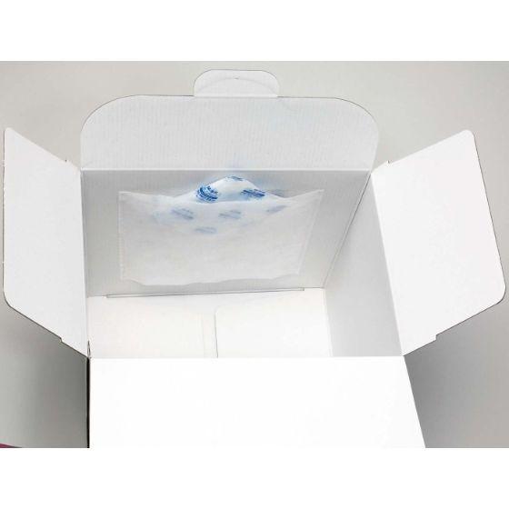 【代引き 個人宅不可】50枚・デコ箱 7号 高さ150mm  白無地（プレスコート） 250×250×H150・C-02-E7DH（150H） デコレーションケーキ箱 オクト 50枚入の画像