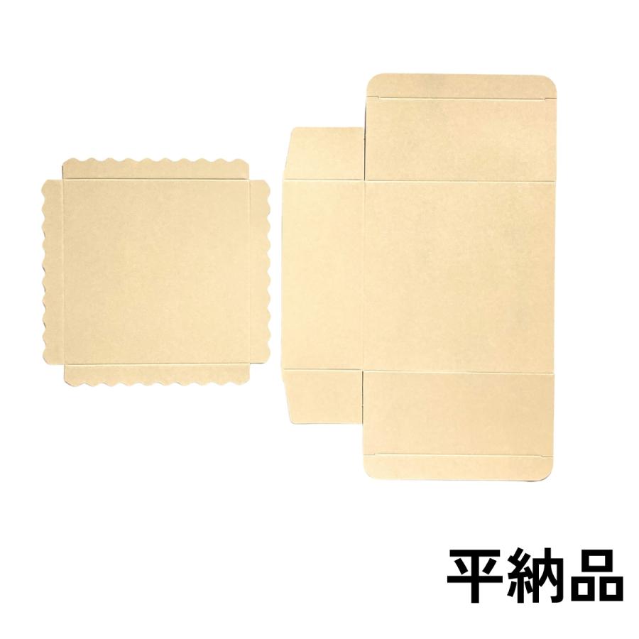 【代引き 個人宅不可】200枚・エコギフト 5号（台紙付） 高さ70mm ベージュ（ツヤなし） 160×160×H70 ケーキ 菓子 ギフト箱 オクト 200枚入の画像
