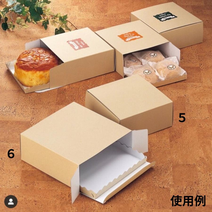 【代引き 個人宅不可】200枚・エコギフト 5号（台紙付） 高さ70mm ベージュ（ツヤなし） 160×160×H70 ケーキ 菓子 ギフト箱 オクト 200枚入の画像