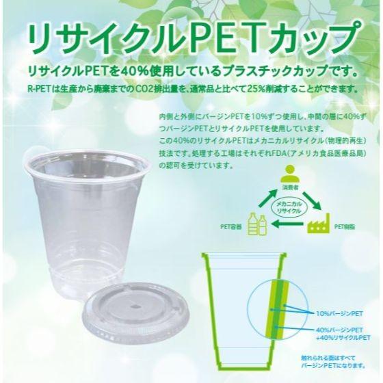 【個人宅配送・代引き不可】1000個・リサイクル コップ （φ78） 295ml 文字プリント HR-HTB 10 PETカップ 使い捨て エコ プラコップ （本体のみ）1000個入の画像