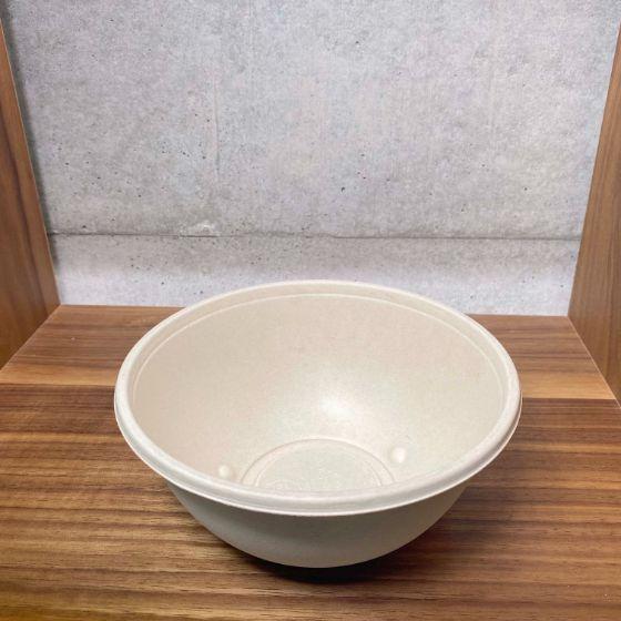 【代引き 不可】300枚・バガスモールド どんぶり 大 （約 1000ml） 未晒 SABERT ボウル 丼 パルプ容器　300枚入（1ケース 送料無料）　(10309981) | ブランド登録なし