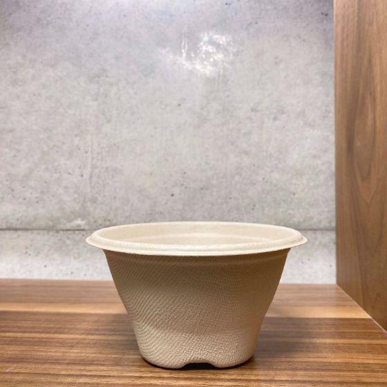【代引き 不可】1000枚・バガスモールド スープカップ 中 （約 350ml） 未晒 SABERT ボウル カップ パルプ容器　1000枚入（1ケース 送料無料）