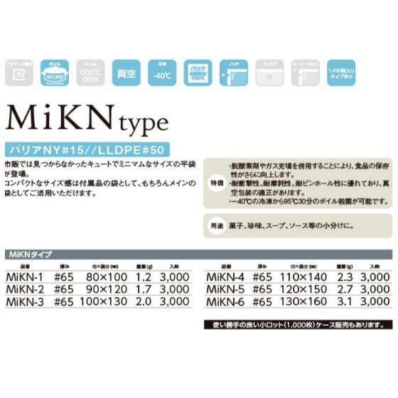 1000枚】ナイロンポリ MiKNJ-1 ♯65 (80×100mm) ベリーパック 三方袋