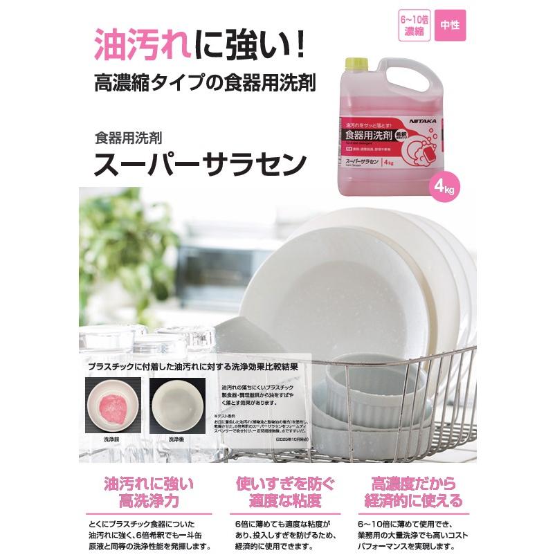 4本】4kg・スーパーサラセン ニイタカ 食器用洗剤 業務用 洗浄剤 洗剤