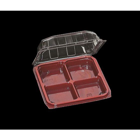 【50枚】WK-4 R/B 華詩パック 136×137×H42mm 福助工業 使い捨て 業務用 菓子容器 フードパック 団子 饅頭 和菓子容器　50枚入 | ブランド登録なし