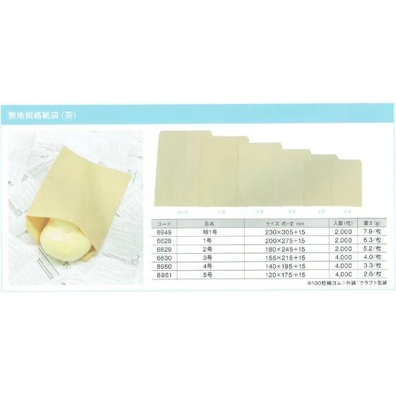 ブランド登録なし - 【2000枚】無地標準尺度紙袋（茶 1号）平袋 製食麺麭原材料 大阪ポリエチレン売りわたす 食麺麭袋 舌付き添い人 紙袋 （地方押さえる 貨物輸送無料）2000枚入 文具、ステーショナリー-紙袋