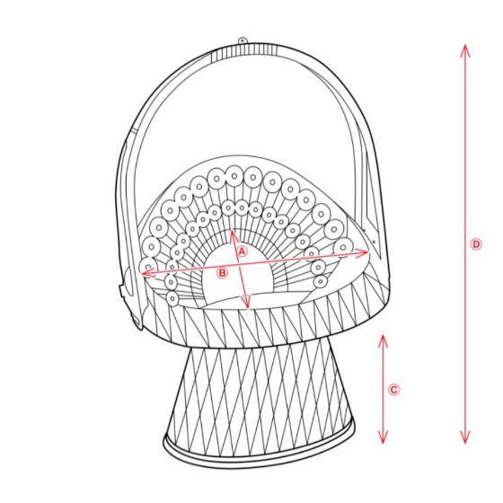 20セット】盛篭 P孔雀 大1号（茶）A340×B580×C250×D790 オリカ