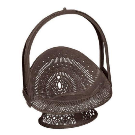 送料無料　江戸期豊楽焼『慶楽』銘　菓子器/食籠　箱付　本物保証　★大珍品★ 20セット】盛篭 P孔雀 小 2号（茶）A300×B500×C110×D595 オリカ 慶弔