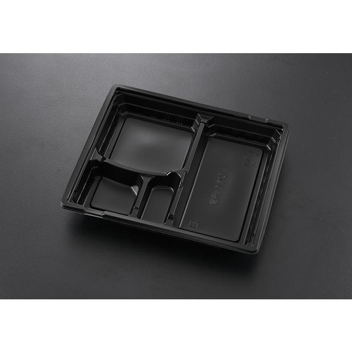 ケーピープラテック 使い捨て弁当箱 蓋付き KIP−2（黒）透明蓋付