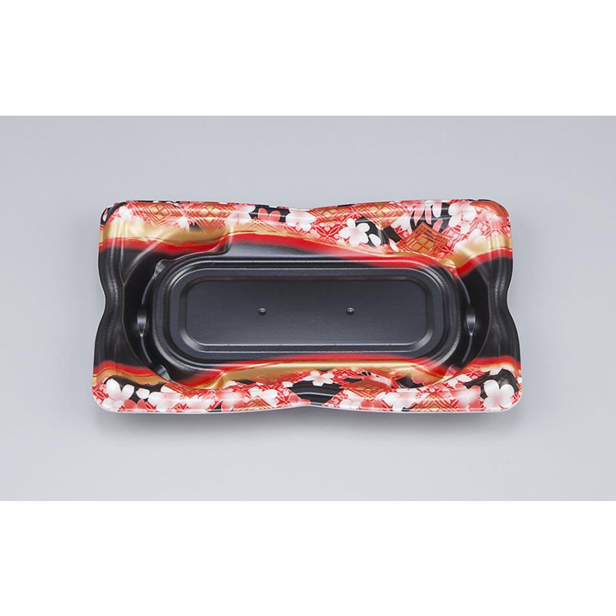 蓋付き】使い捨て寿司容器 SF華皿13(花かざり赤) 本体 蓋付き】使い捨て寿司容器 SF華皿13(花かざり赤) 本体