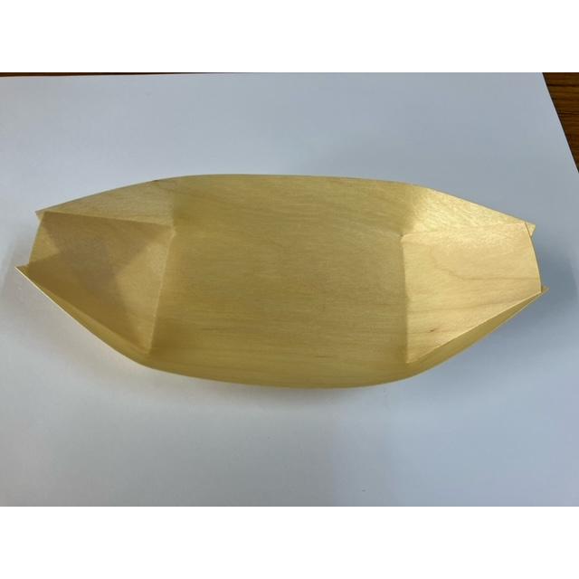 使い捨て 食品トレー たこ焼き 樺 舟形経木 8寸 【100枚】 佐藤木材