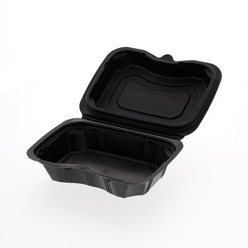 リスパック　バイオデリカシェルBOX40　黒　300枚　使い捨て弁当容器 | 