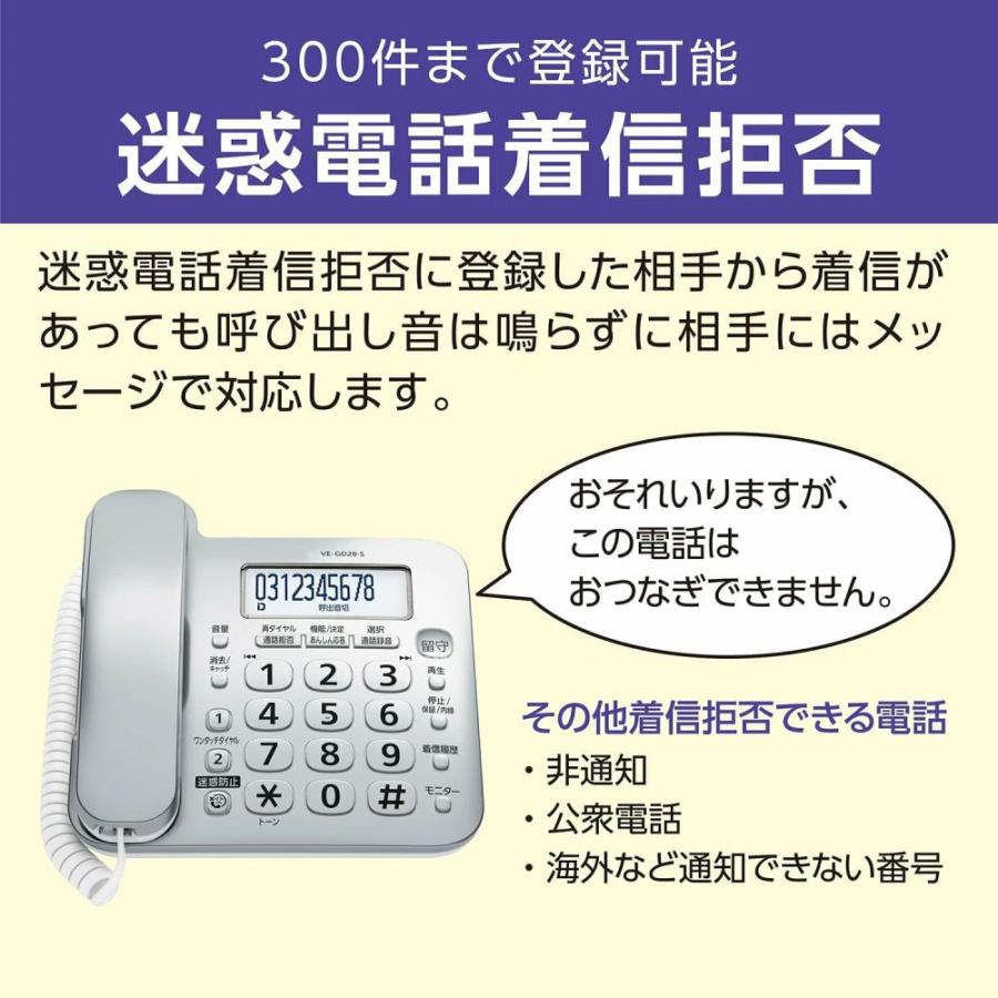 Panasonic　VE-GD25　電話機　親機　子機とセット売り可　【オフィス家具お譲りします！】 Panasonic（パナソニック） 子機4台【2025年最新】電話機 留守電 機能