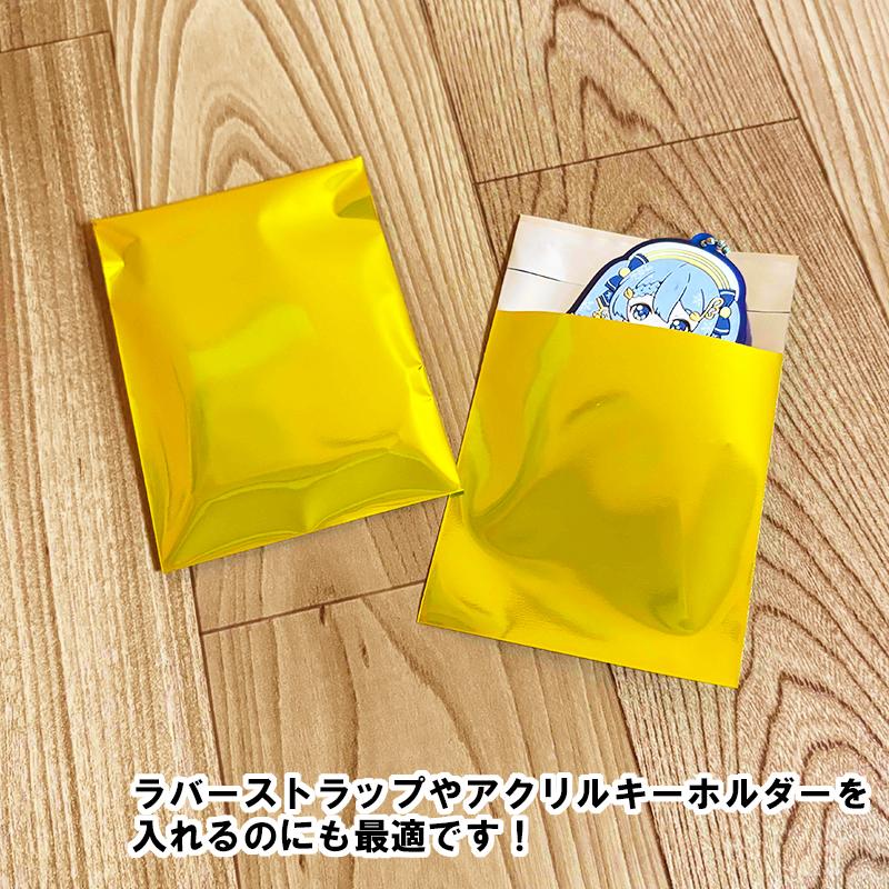 【送料無料】アルミ蒸着袋 ゴールド[57mm 缶バッジ用]横70x縦80+30mm テープ付 (3,000枚) 50ミクロン CP S692の画像