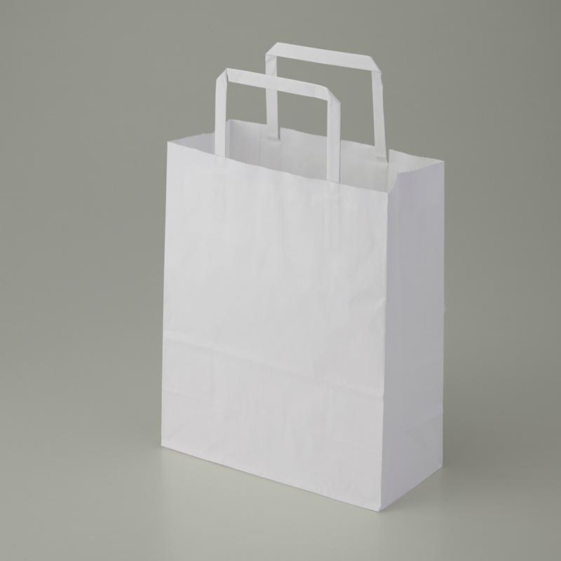 シモジマ 紙袋 手提げ 無地 白 HEIKO H25チャームバッグ 20-1 晒白無地