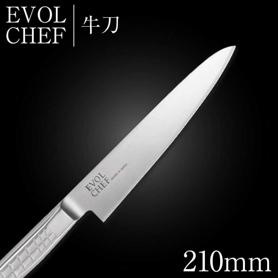 包丁 ナイフ 牛刀包丁 21cm EVOLCHEF エボルシェフ 牛刀 210mm キッチン オールステンレス 一人暮らし 業務用（新生活応援）