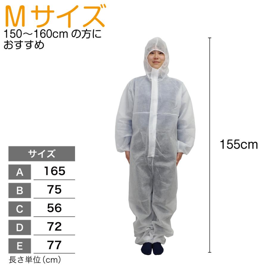防護服 使い捨て 不織布 つなぎ服 フード付 使い捨て防護服 ジャンプ