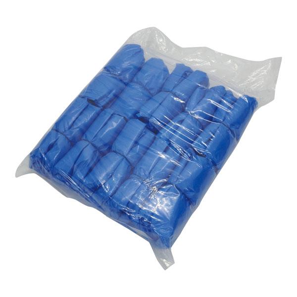 シューズカバー　使い捨てPEシューズカバー　ポリエチレン製　工場見学　ブルー　サイズフリー　100枚×10袋（1000枚）1ケース　SC-PS　食品
