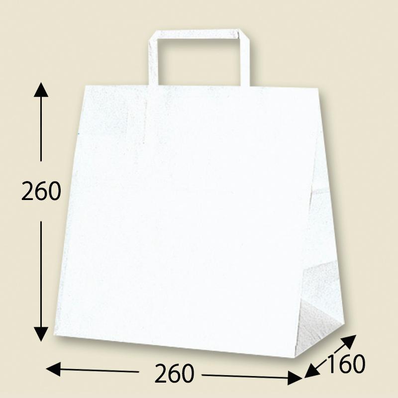 通販超高品質 紙袋 手提げ 無地 白 HEIKO H25チャームバッグ E 白無地 平手（1ケース 200枚入）260×160×260mm レジ袋 業務用 クラフト シモジマ