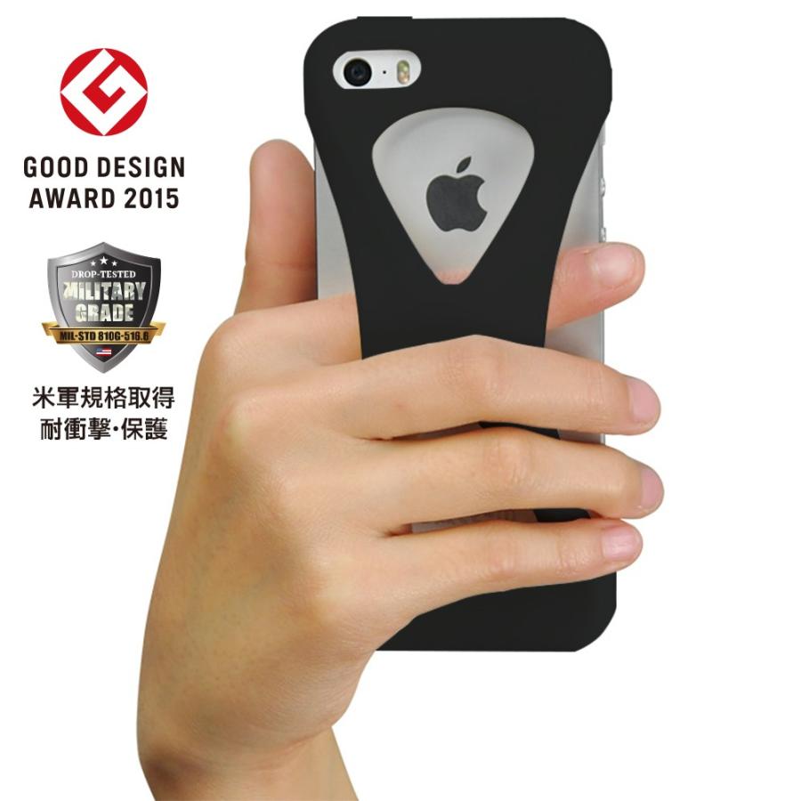 Palmo for iPhone SE/5s/5c/5 Black パルモ ブラック 黒 落下防止 耐衝撃 スマホケース グッドデザイン シリコン 片手持ち ホールド | 