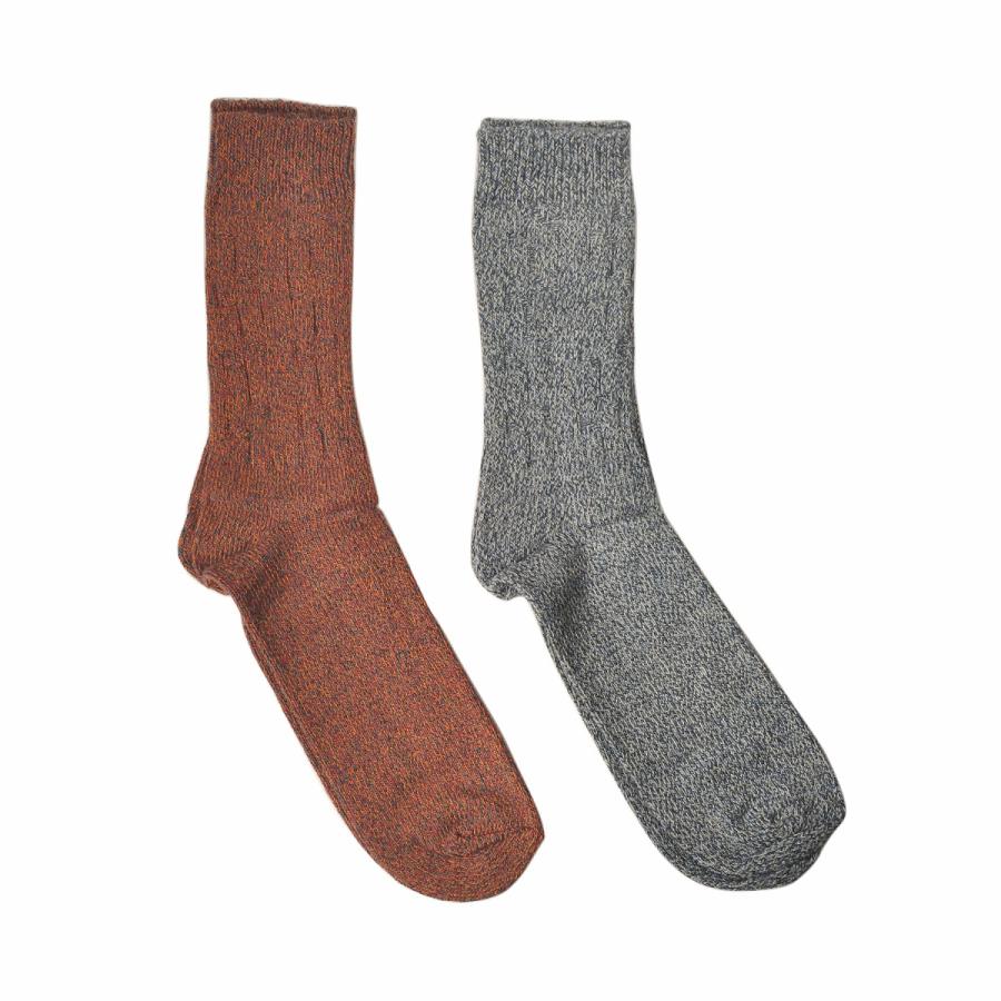 DEMOCRATIQUE SOCKS デモクラティックソックス クルーソックス靴下 CABLE KNIT SPERMELANGE ユニセックス/メンズ | DEMOCRATIQUE SOCKS