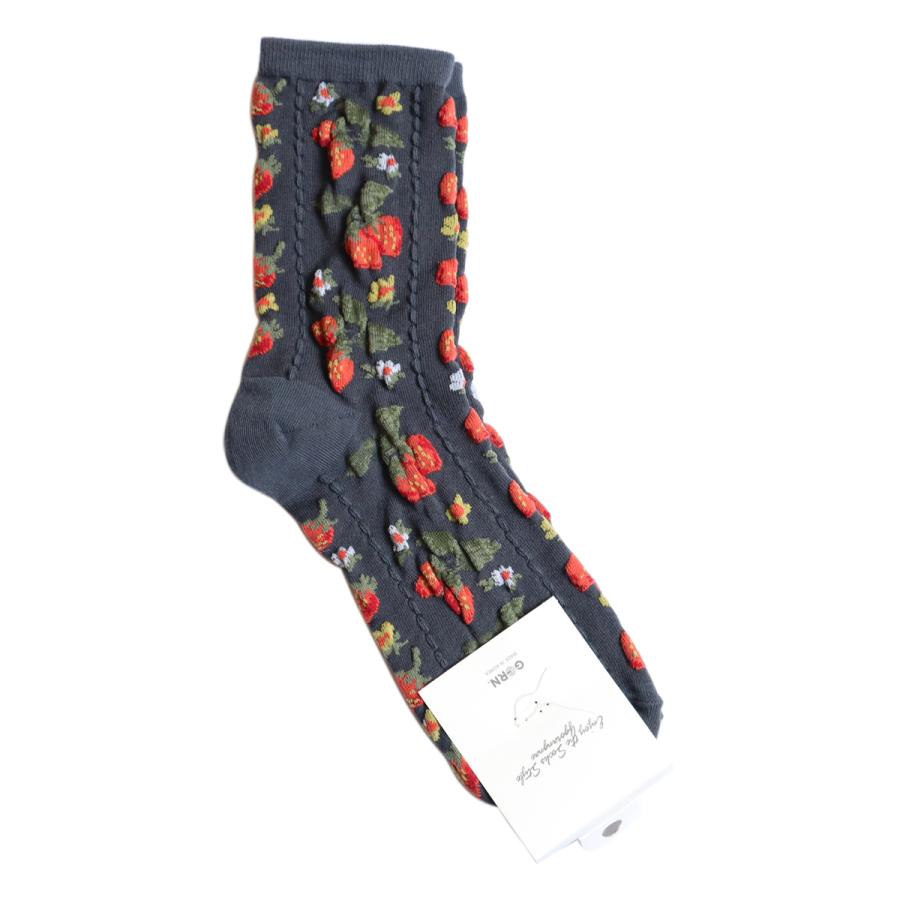 ストロベリー柄コットンソックス(3色) STRAWBERRY SOCKS 靴下