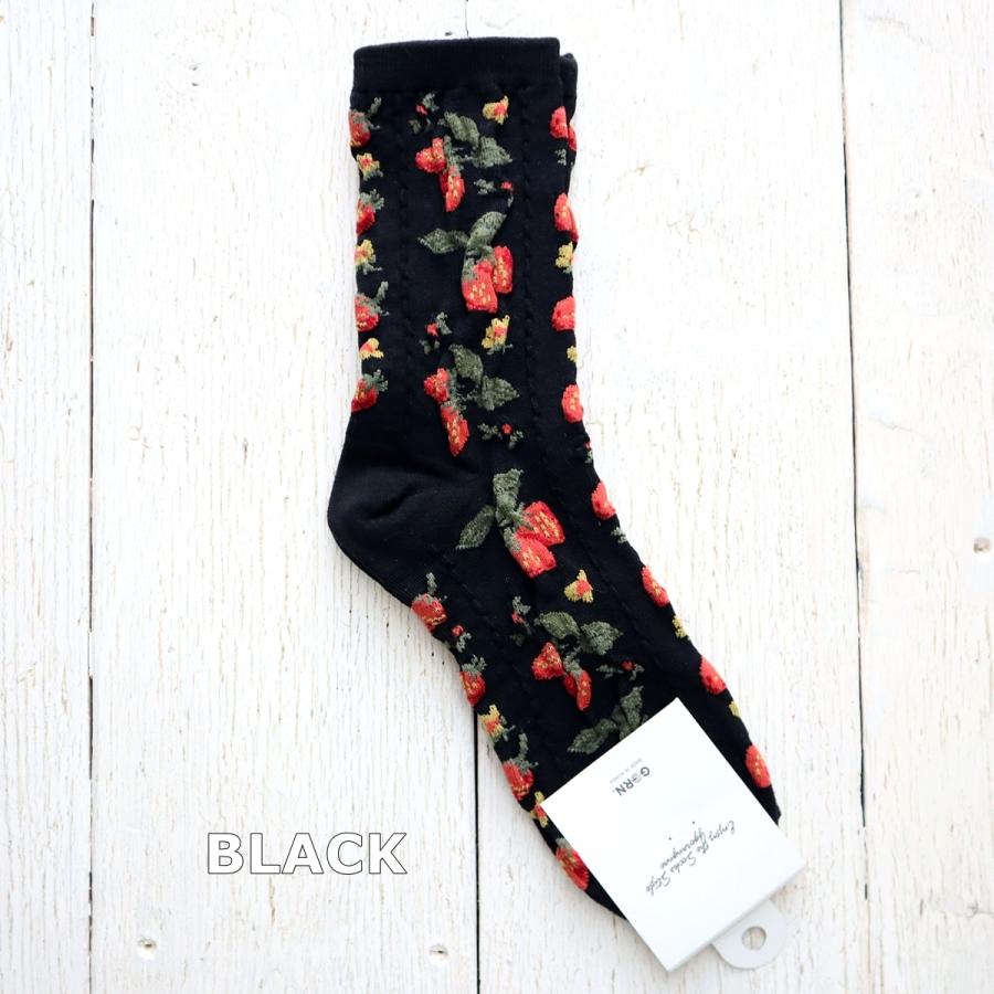 STRAWBERRY SOCKS ストロベリー柄コットンソックス(3色)2025年春夏