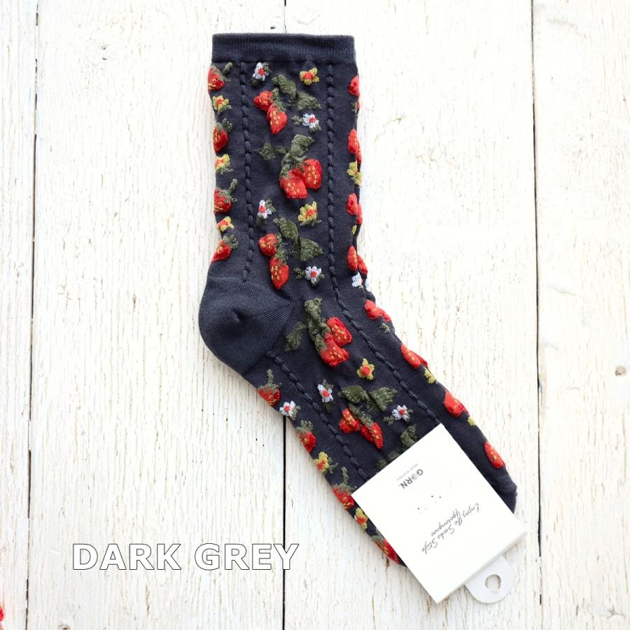 STRAWBERRY SOCKS ストロベリー柄コットンソックス(3色)2025年春夏