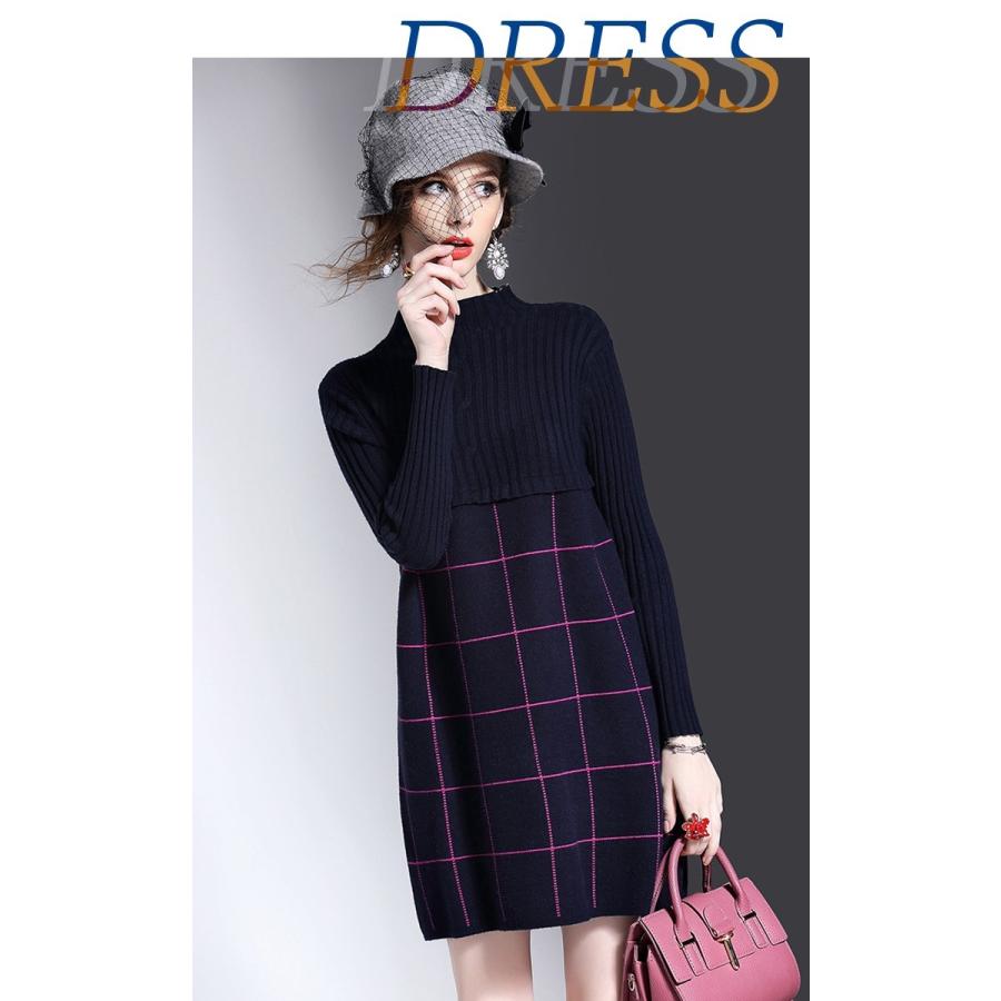 21春夏新色 ウィンドウペンチェックボトルネックワンピース ミニワンピ 長袖ニット ボトルネック ハイネックニット ニットワンピース ネイビー グリーン 秋冬 Aw Qu インポートセレクトショップpaese 通販 Yahoo ショッピング スプリングフェア