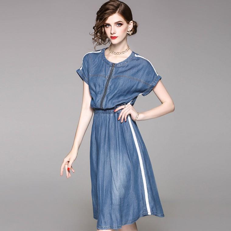 正規品 デニムワンピース 春 夏 春夏 レディース 半袖 ワンピース ロング デニム スポーティ カジュアル お呼ばれ パーティ 二次会 大人 上品 きれいめ 保障できる Www Clinicagastroservice Com Br